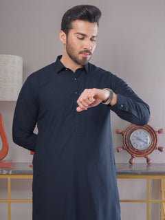 Navy Blue Self Exclusive Range Designer Shalwar Kameez (SK-412)