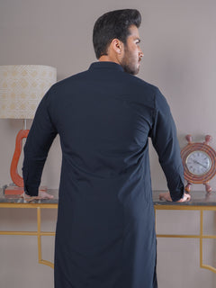 Navy Blue Self Exclusive Range Designer Shalwar Kameez (SK-412)