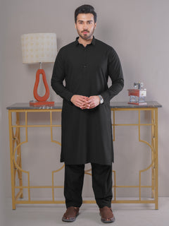 Black Plain Exclusive Range Designer Shalwar Kameez (SK-413)