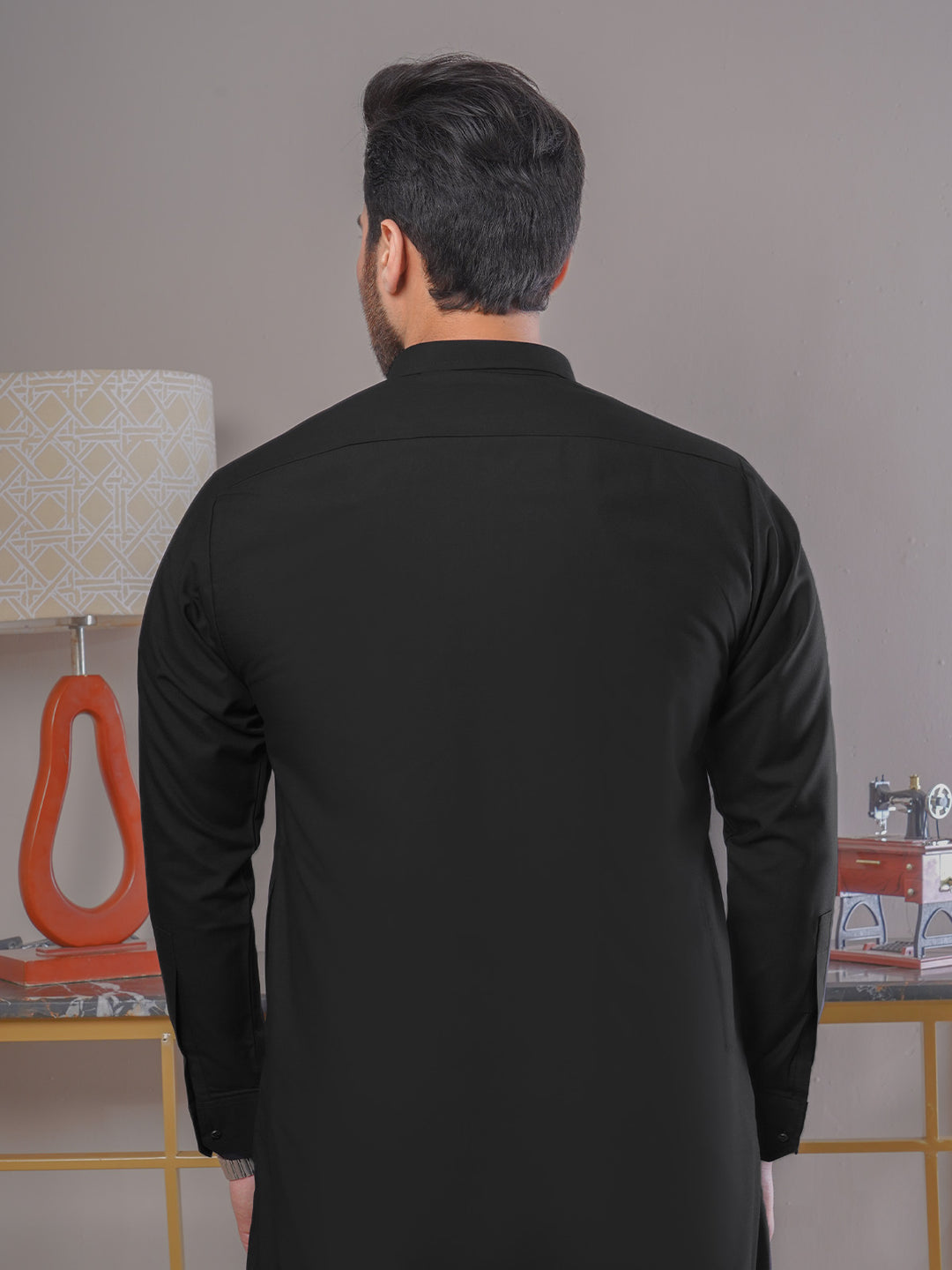 Black Plain Exclusive Range Designer Shalwar Kameez (SK-413)