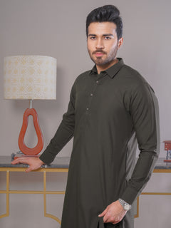 Dark Brown Self Exclusive Range Designer Shalwar Kameez (SK-415)