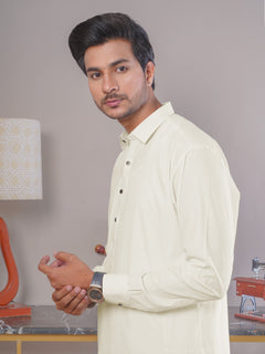 Cream Plain Exclusive Range Designer Shalwar Kameez (SK-419)