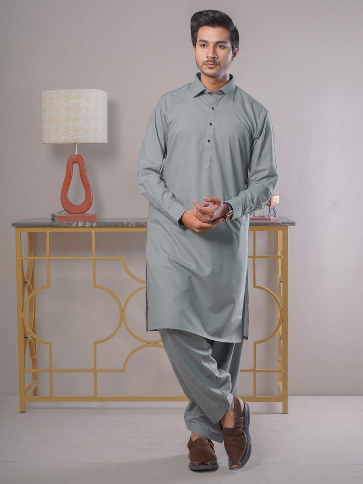 Ash Grey Self Exclusive Range Designer Shalwar Kameez (SK-426)