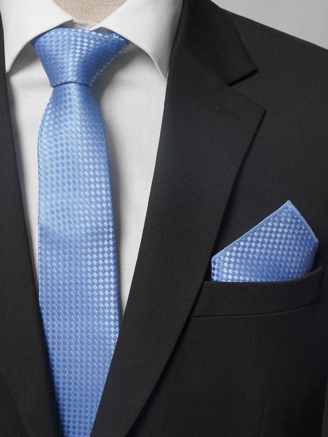 Sky Blue With Tiled Designer Tie Set (TS-199)