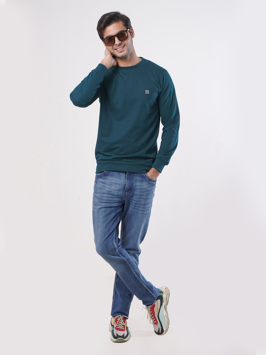 Turquoise Men's Basic Sweat Shirt (SSF-002)