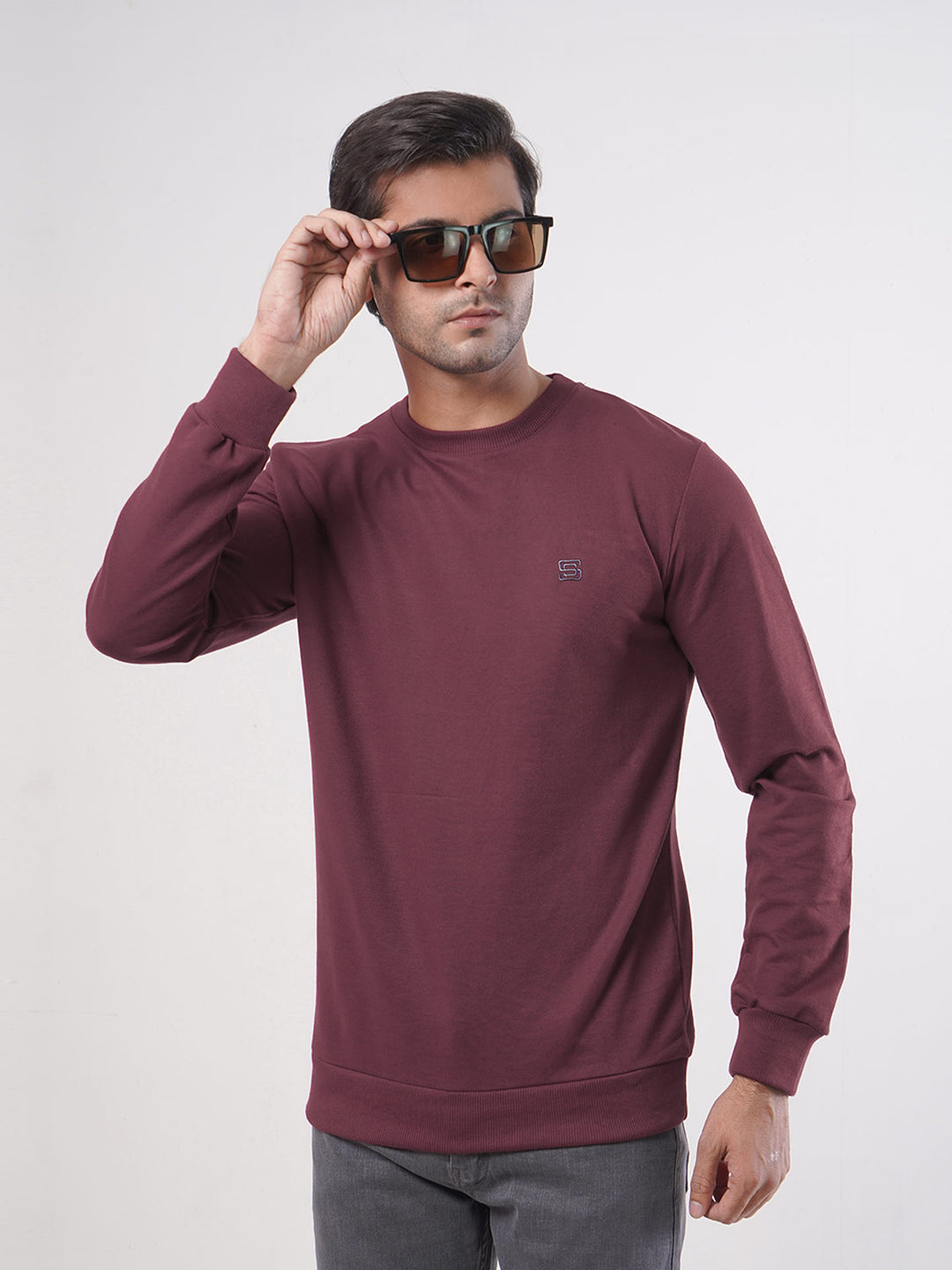 Maroon Men's Basic Sweat Shirt (SSF-004)