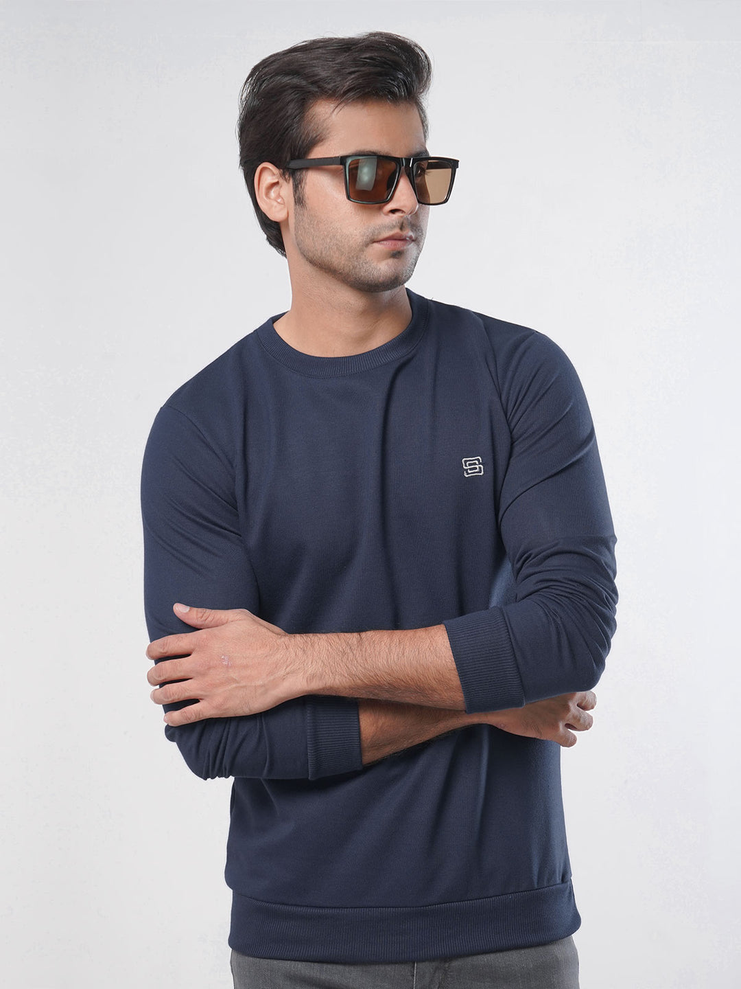 Navy Blue Men's Basic Sweat Shirt (SSF-006)