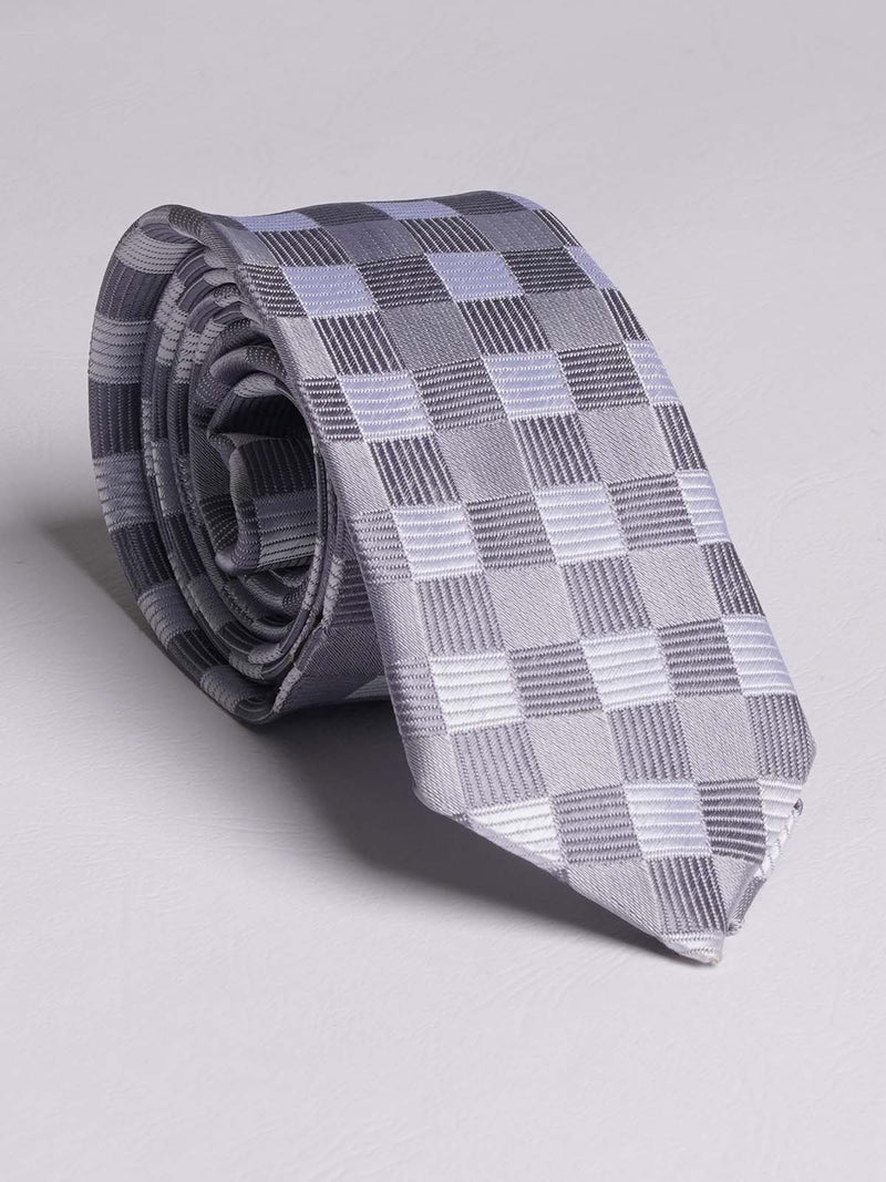 Silver Checkered Tie (TIE-723)