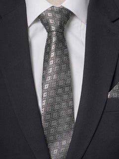 Silver Multi Pattern Tie Set (TS-220)