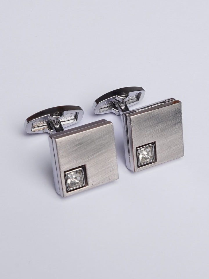 Silver Square Stone Cufflink (CUFFLINK-408)