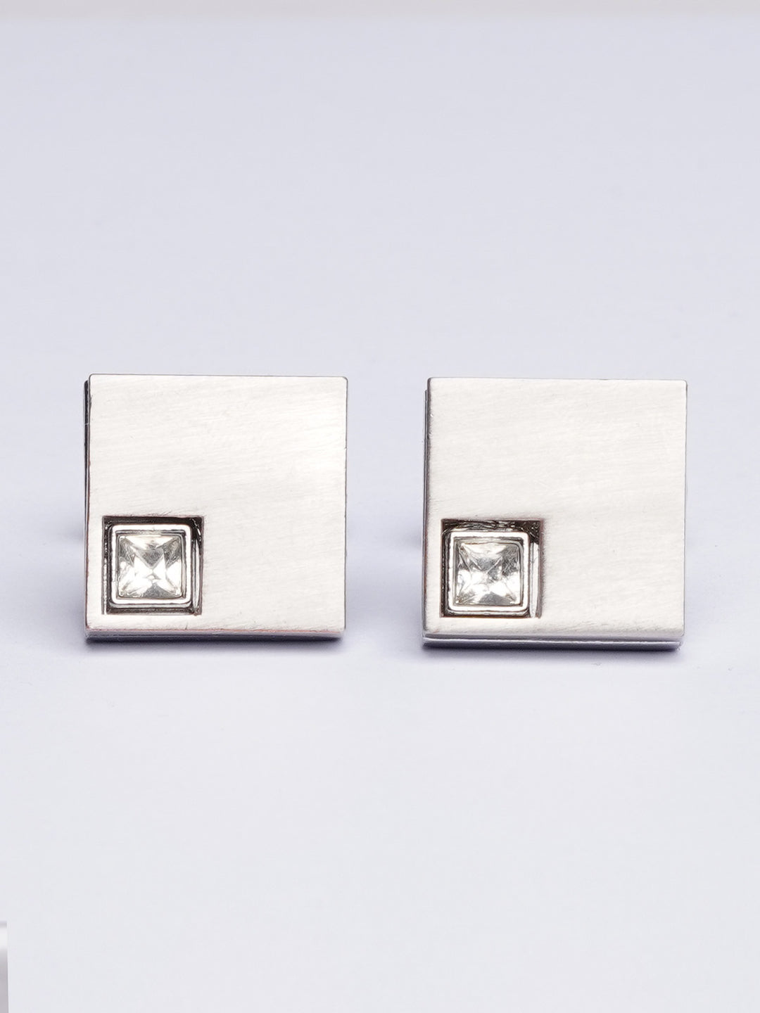 Silver Square Stone Cufflink (CUFFLINK-408)