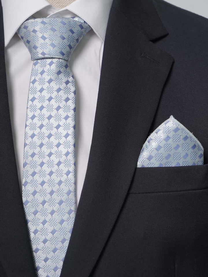 Sky Blue Multi Pattern Tie Set (TS-215)