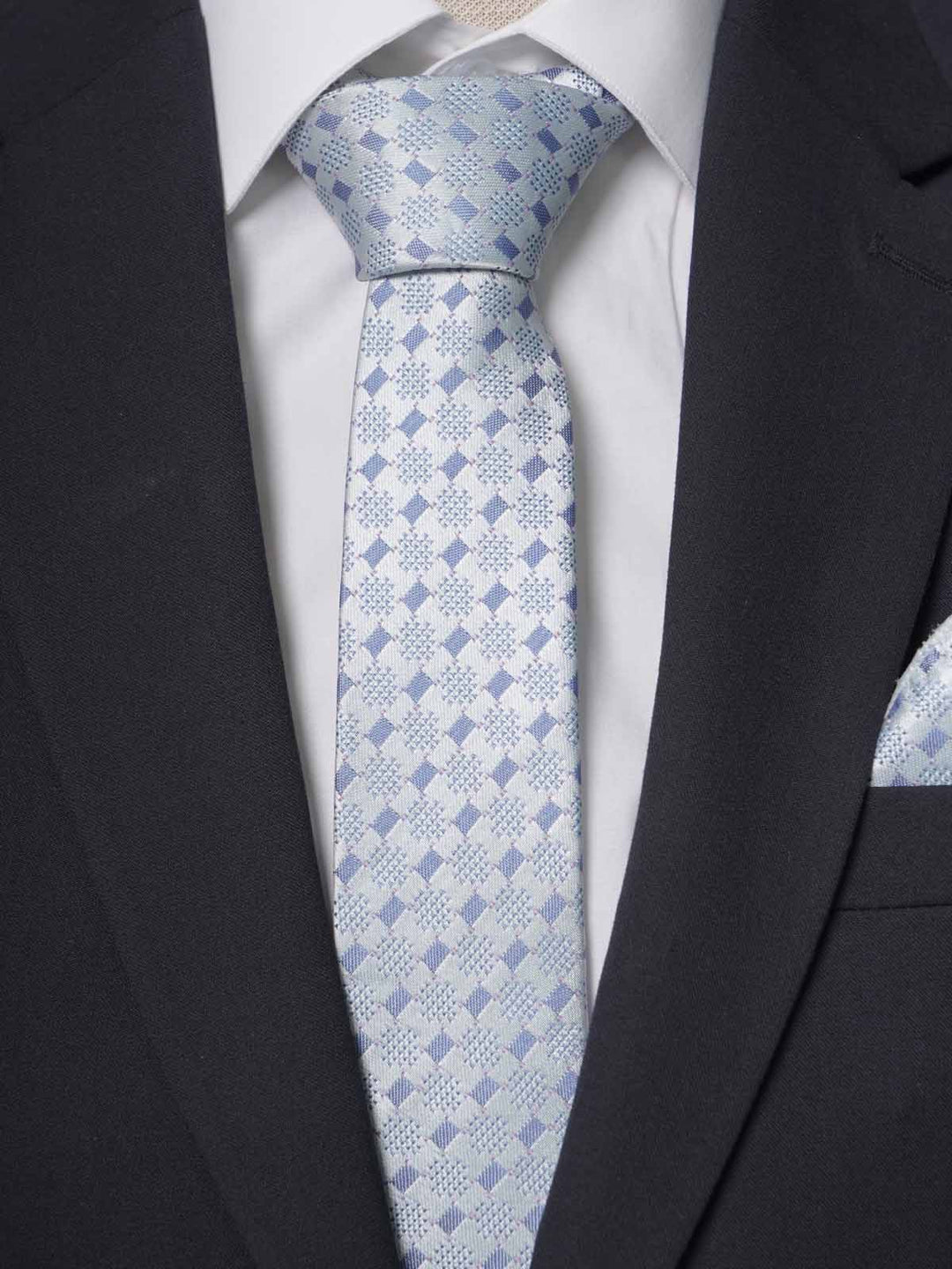 Sky Blue Multi Pattern Tie Set (TS-215)