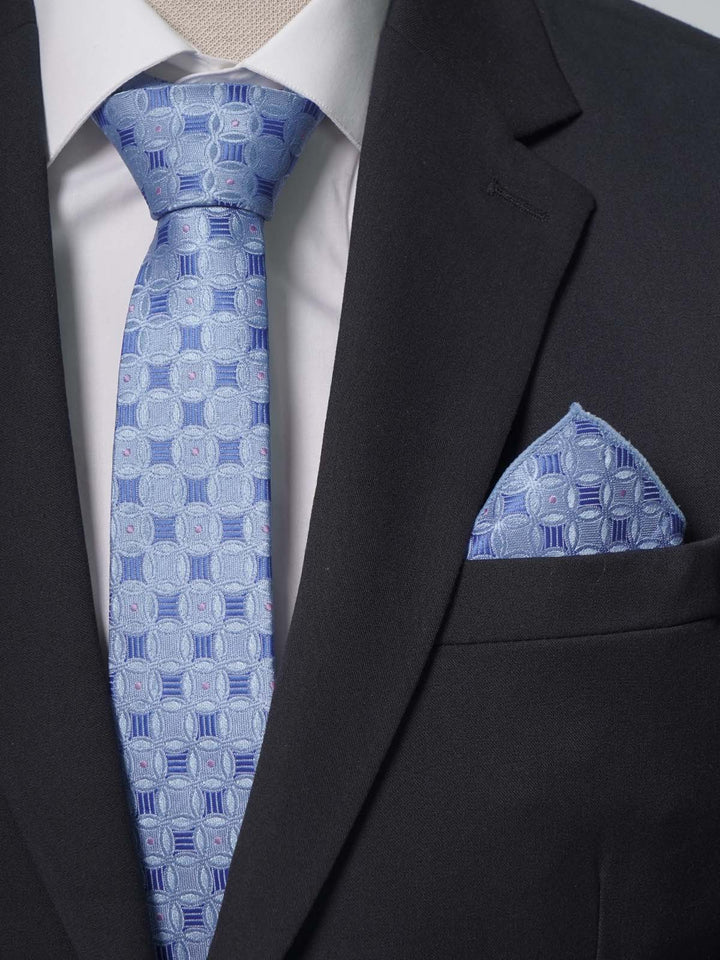 Blue Multi Pattern Tie Set (TS-226)