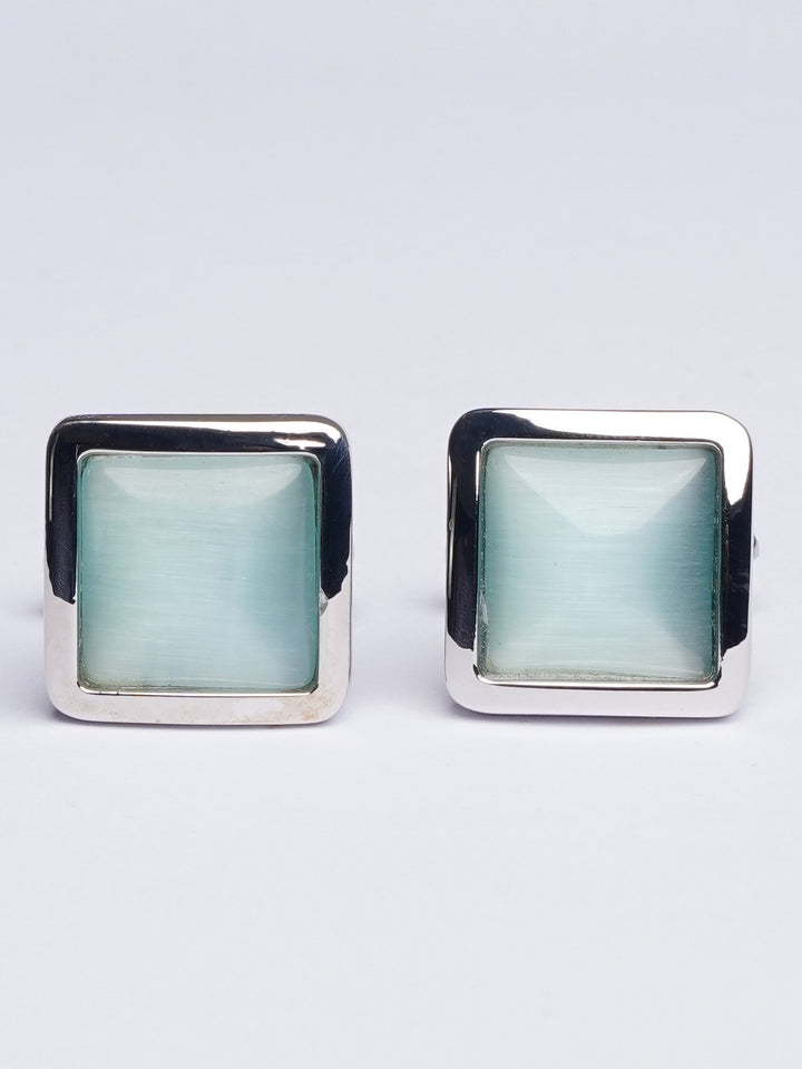 Sky Blue Square Border Cufflink (CUFFLINK-430)