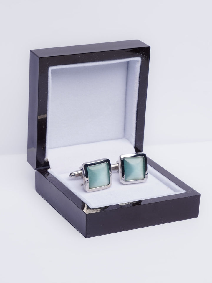 Sky Blue Square Border Cufflink (CUFFLINK-430)