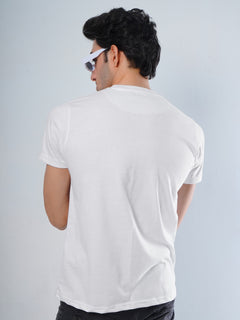 White Plain Half Sleeves Men’s Round Neck T-Shirt (TEE-107)