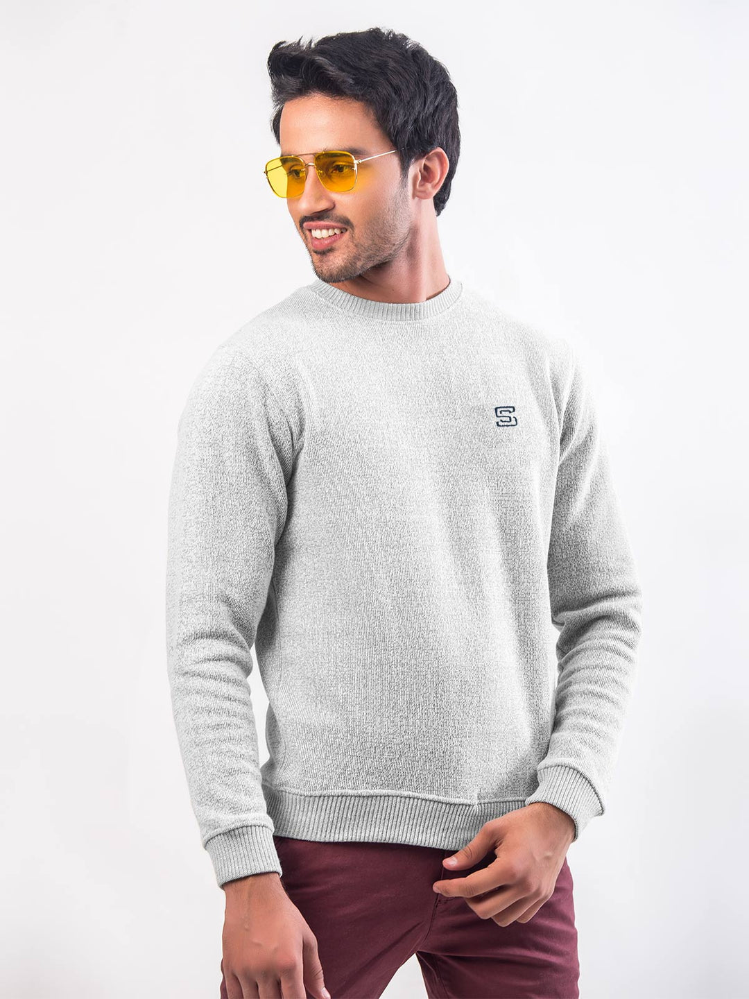 Light Grey Men's Sweat Shirt (TEE-68)