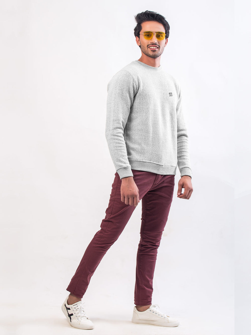 Light Grey Men's Sweat Shirt (TEE-68)