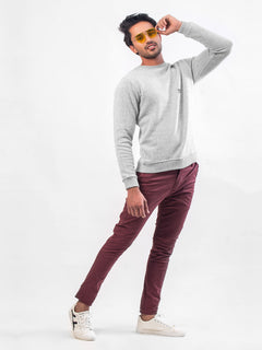 Light Grey Men's Sweat Shirt (TEE-68)