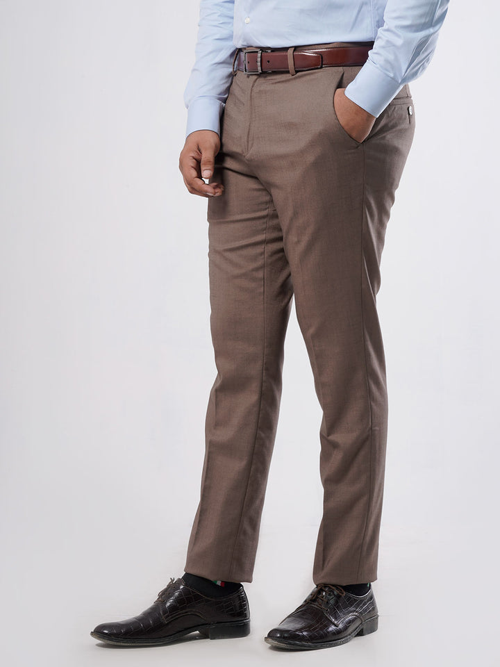 Brown Self Formal Dress Trouser (WTR-287)