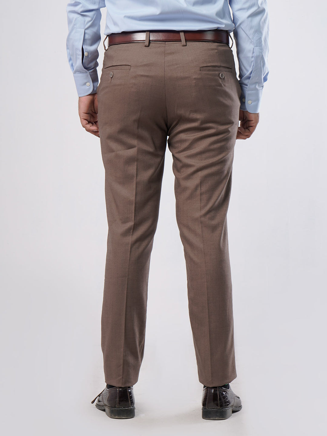 Brown Self Formal Dress Trouser (WTR-287)