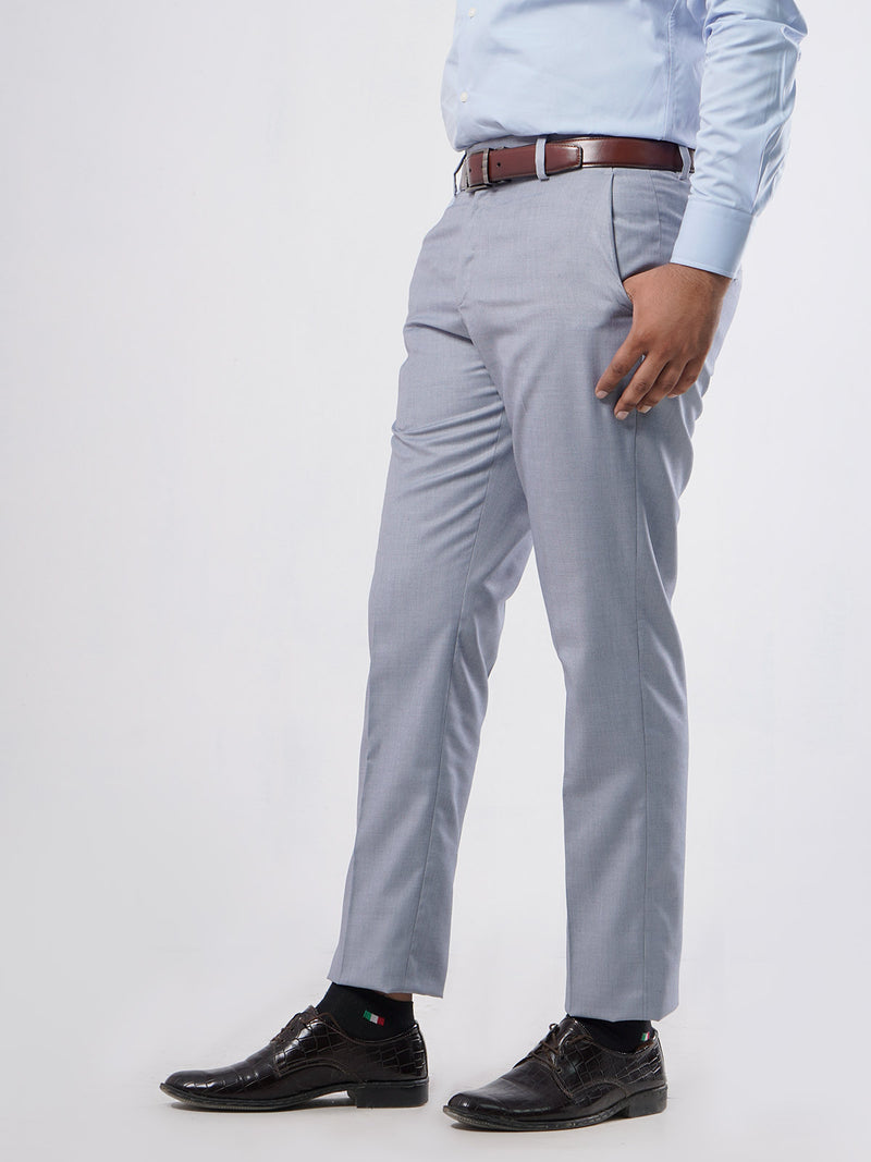 Light Grey Self Formal Dress Trouser (WTR-288)