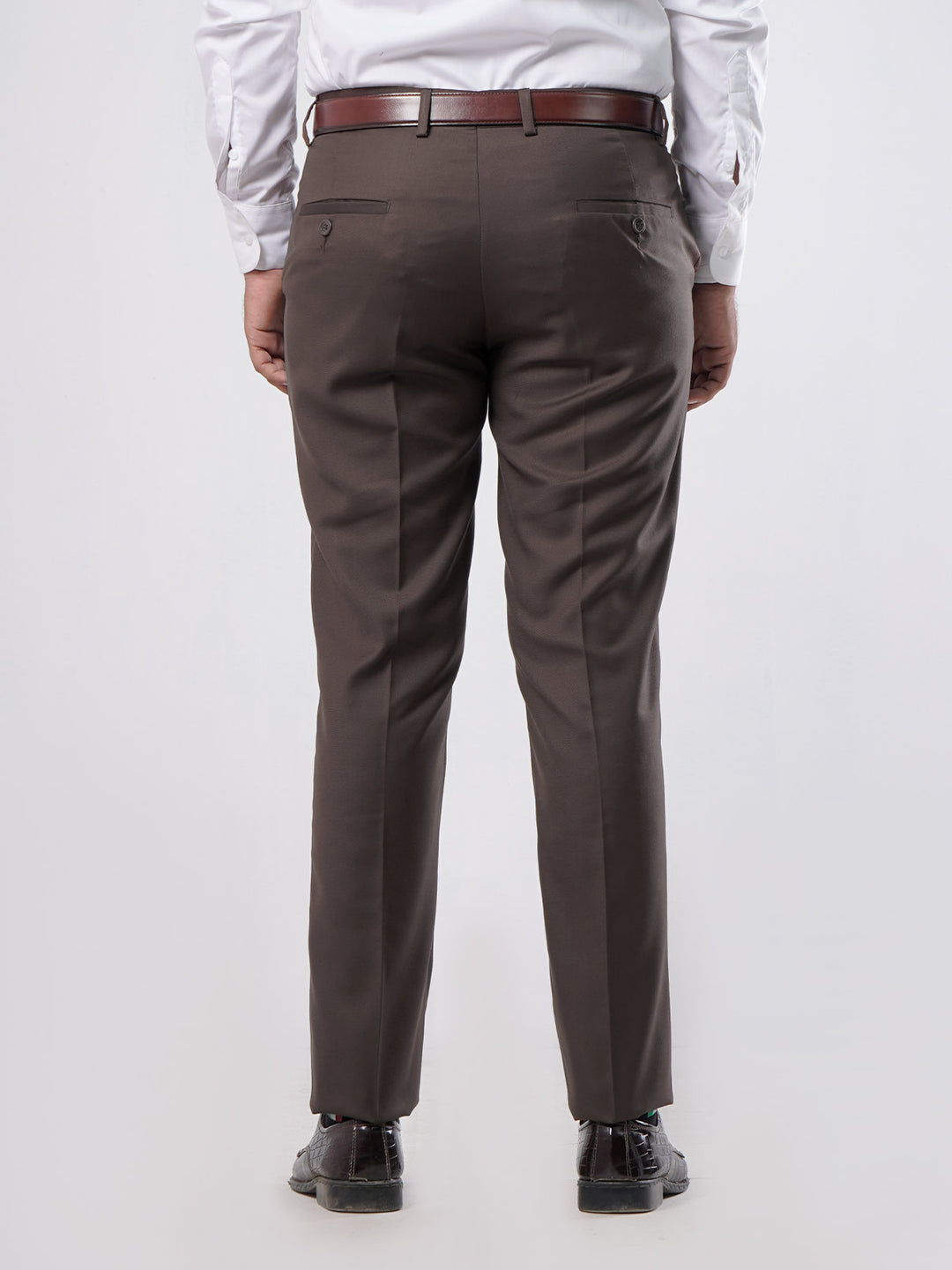 Dark Brown Self Formal Dress Trouser (WTR-291)