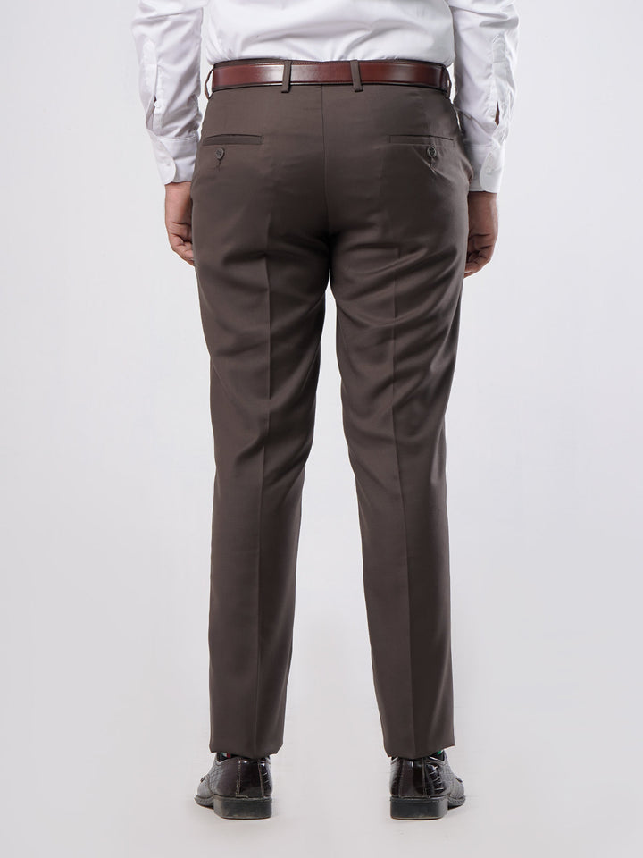 Dark Brown Self Formal Dress Trouser (WTR-291)