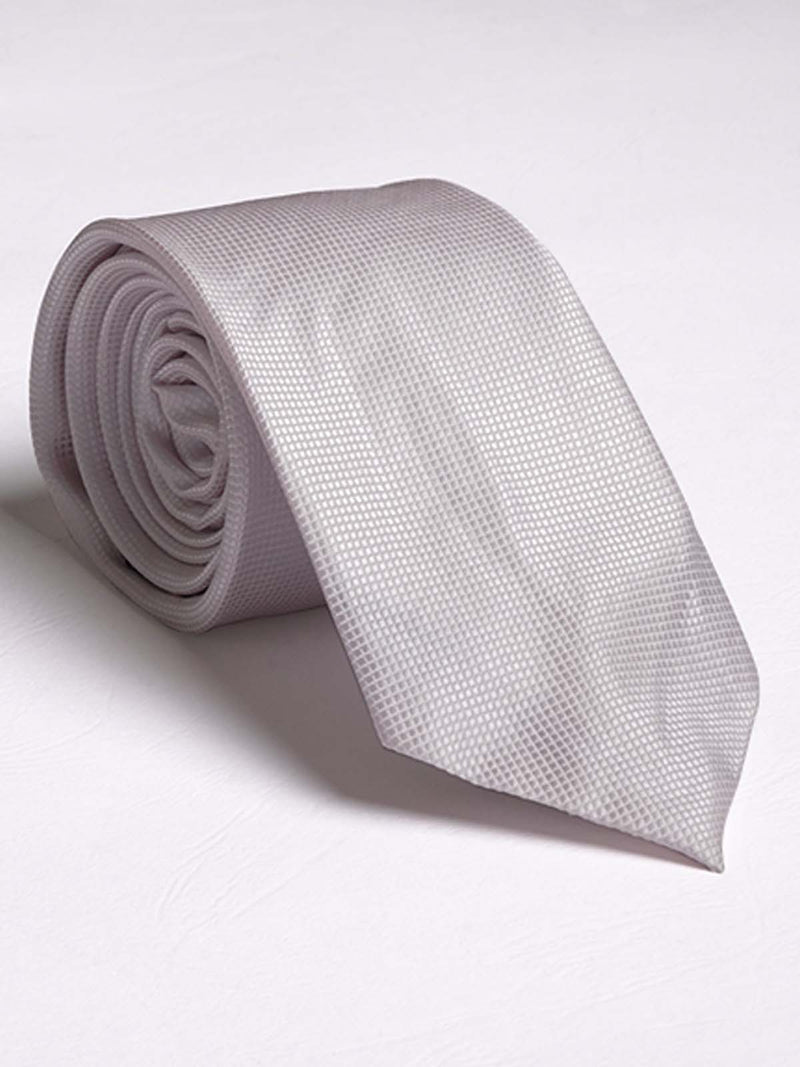 Light Grey Soft Plain Textured Tie (Tie-603)