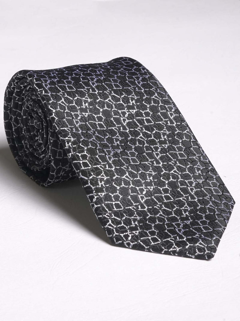 White Tonal Floral Print Tie (Tie-586)