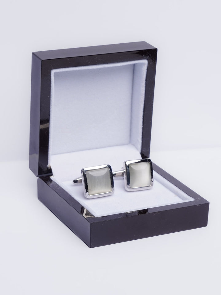 White Square Border Cufflink (CUFFLINK-431)