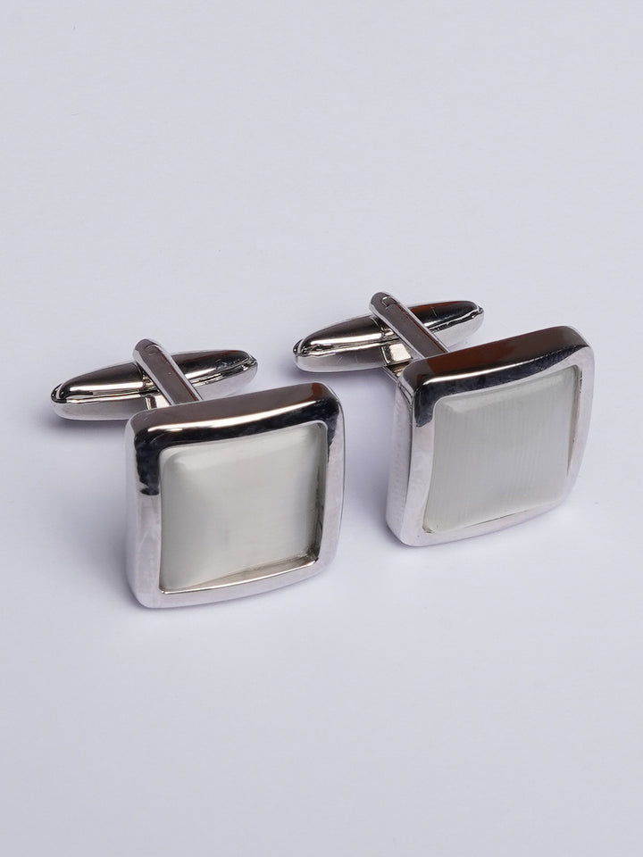 White Square Border Cufflink (CUFFLINK-431)