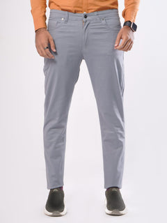 Greyish Blue Plain Basic 5 Pockets Cotton Pant (BFP-13)