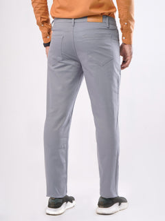 Greyish Blue Plain Basic 5 Pockets Cotton Pant (BFP-13)