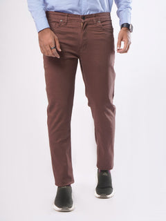 Dark Brown Plain Basic 5 Pockets Cotton Pant (BFP-23)