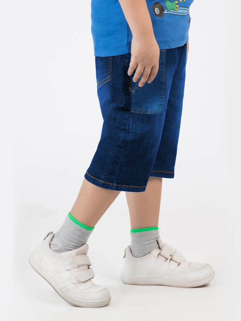 Navy Blue Boys Denim Shorts (BS-11)