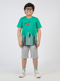 The Best City Parrot Green Boys Half Sleeves T-Shirt (BT-37)