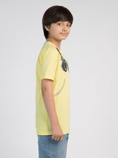 Headphone Yellow Boys Half Sleeves T-Shirt (BT-39)