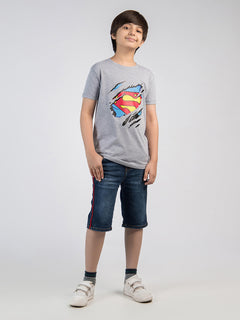 The Superman Grey Boys Half Sleeves T-Shirt (BT-43)