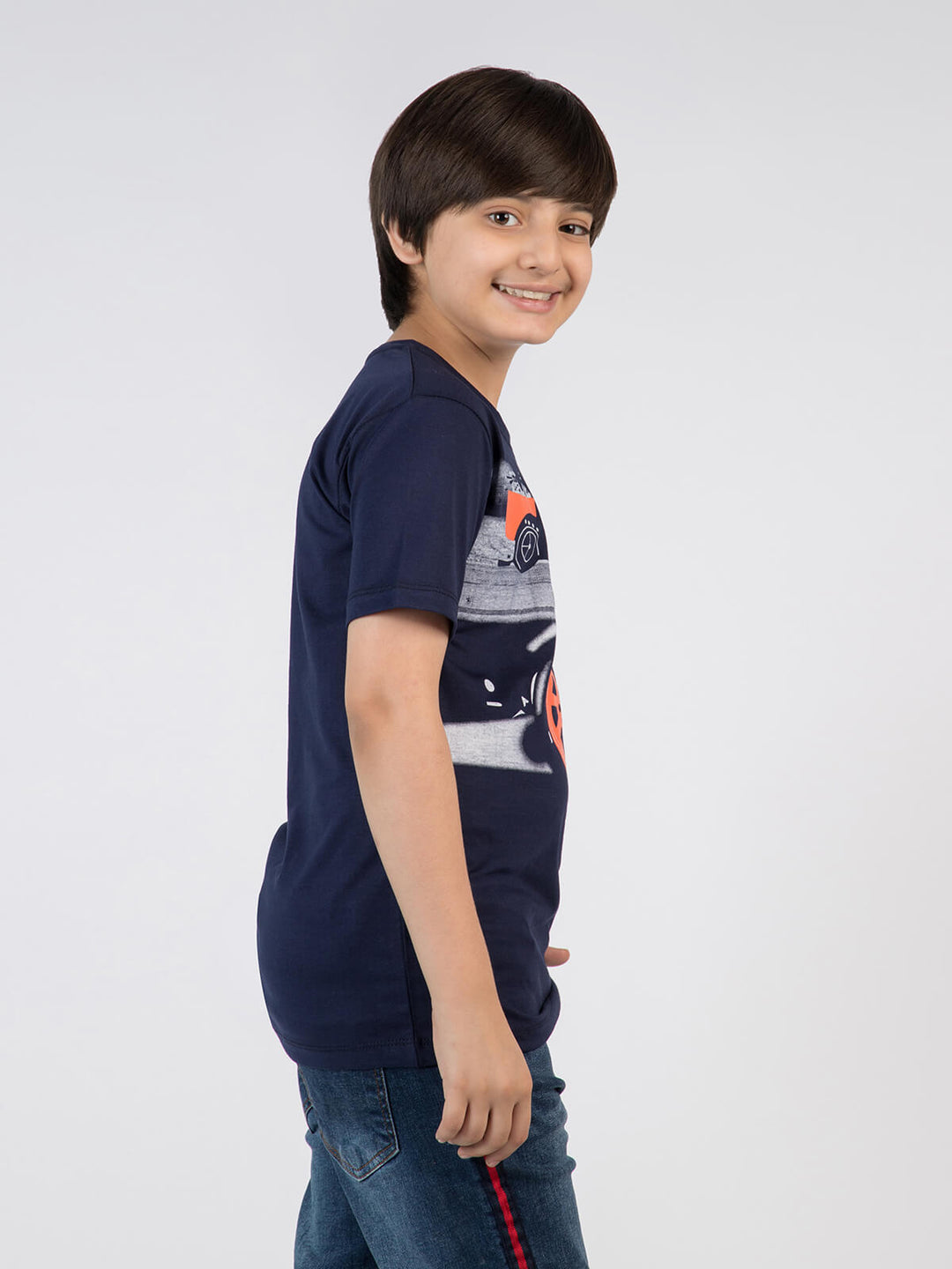 Beach Rally Navy Blue Half Sleeves Boys T-Shirt (BT-46)