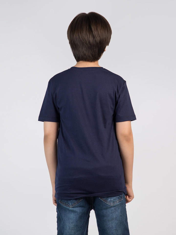 Beach Rally Navy Blue Half Sleeves Boys T-Shirt (BT-46)