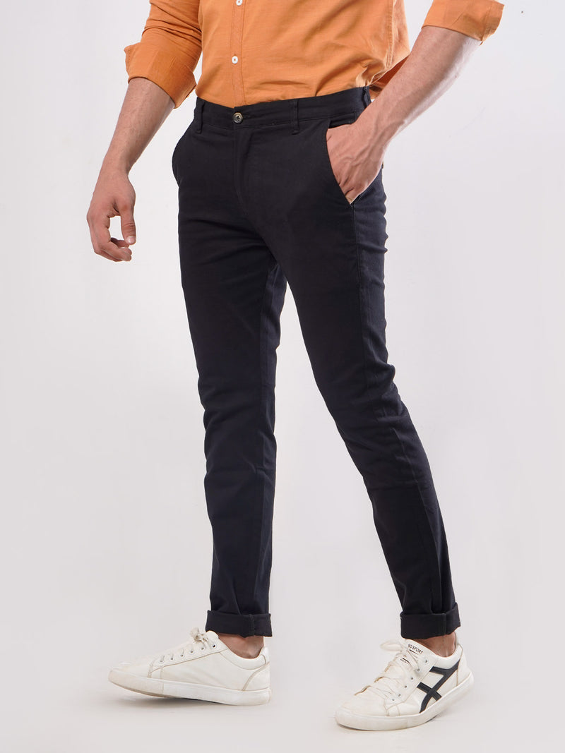 Black Plain Cotton Chino-22