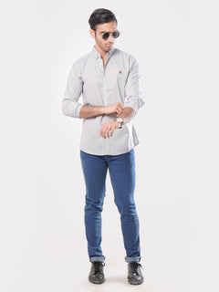 Light Grey Plain Button Down Casual Shirt (CSB-005)