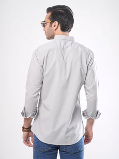 Light Grey Plain Button Down Casual Shirt (CSB-005)