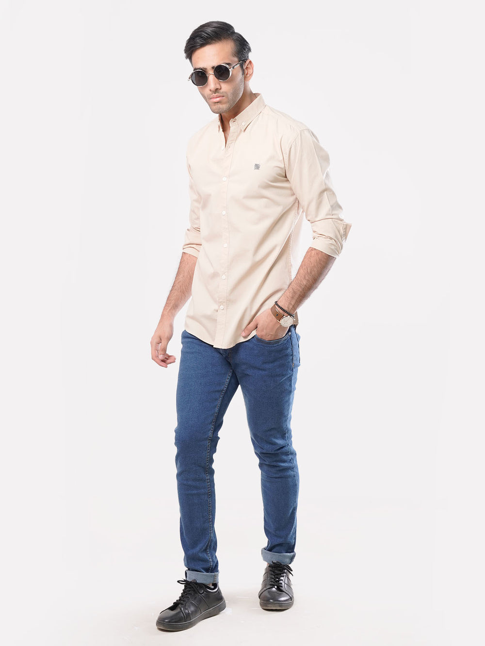 Fawn Plain Button Down Casual Shirt (CSB-010)