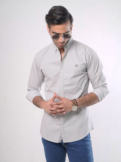 Light Grey Plain Button Down Casual Shirt (CSB-023)