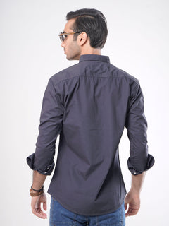 Navy Blue Plain Button Down Casual Shirt (CSB-036)