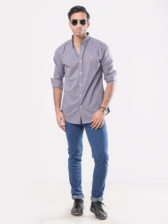 Grey Plain Button Down Casual Shirt (CSB-040)