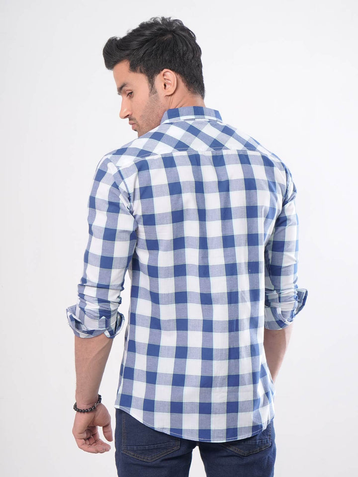 Multi Check Button Down Casual Shirt (CSC-007)